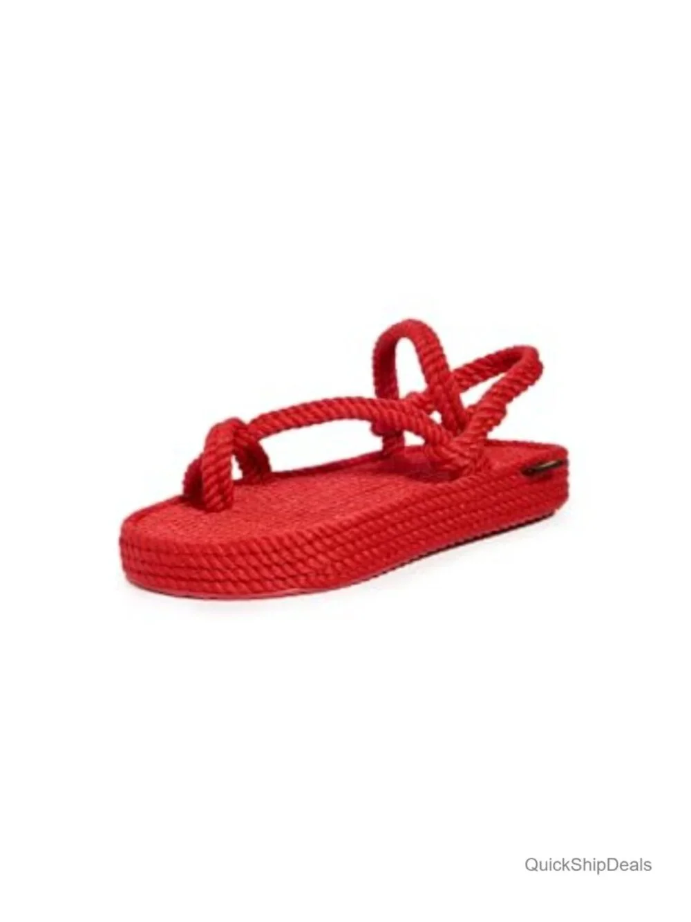 Platform Sandals with Rubber Sole and Rigid Footbed